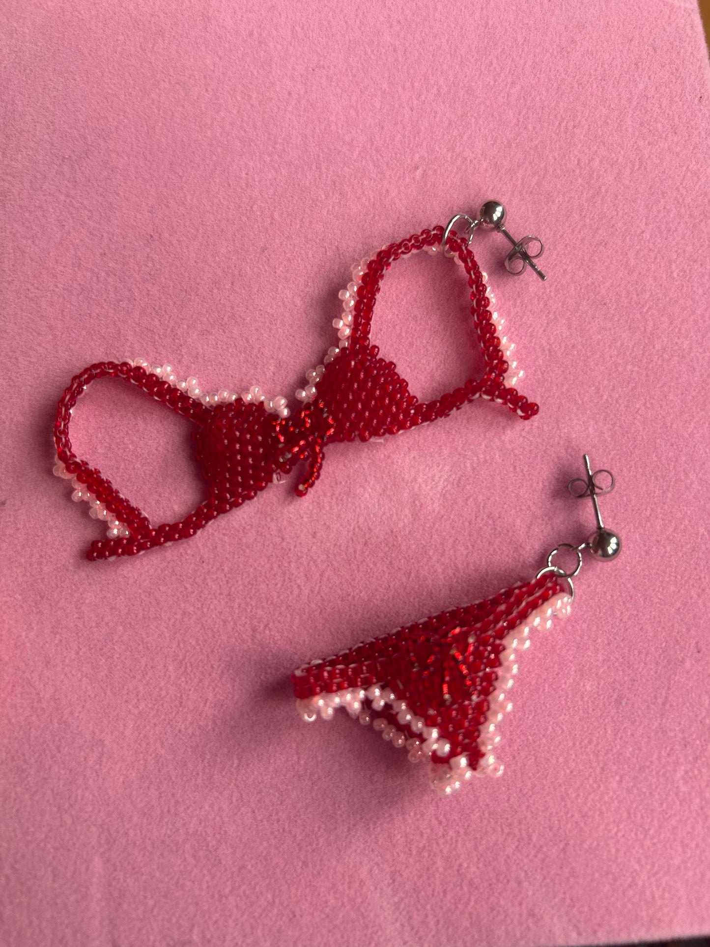 Underwear as Outerwear Earrings in Red