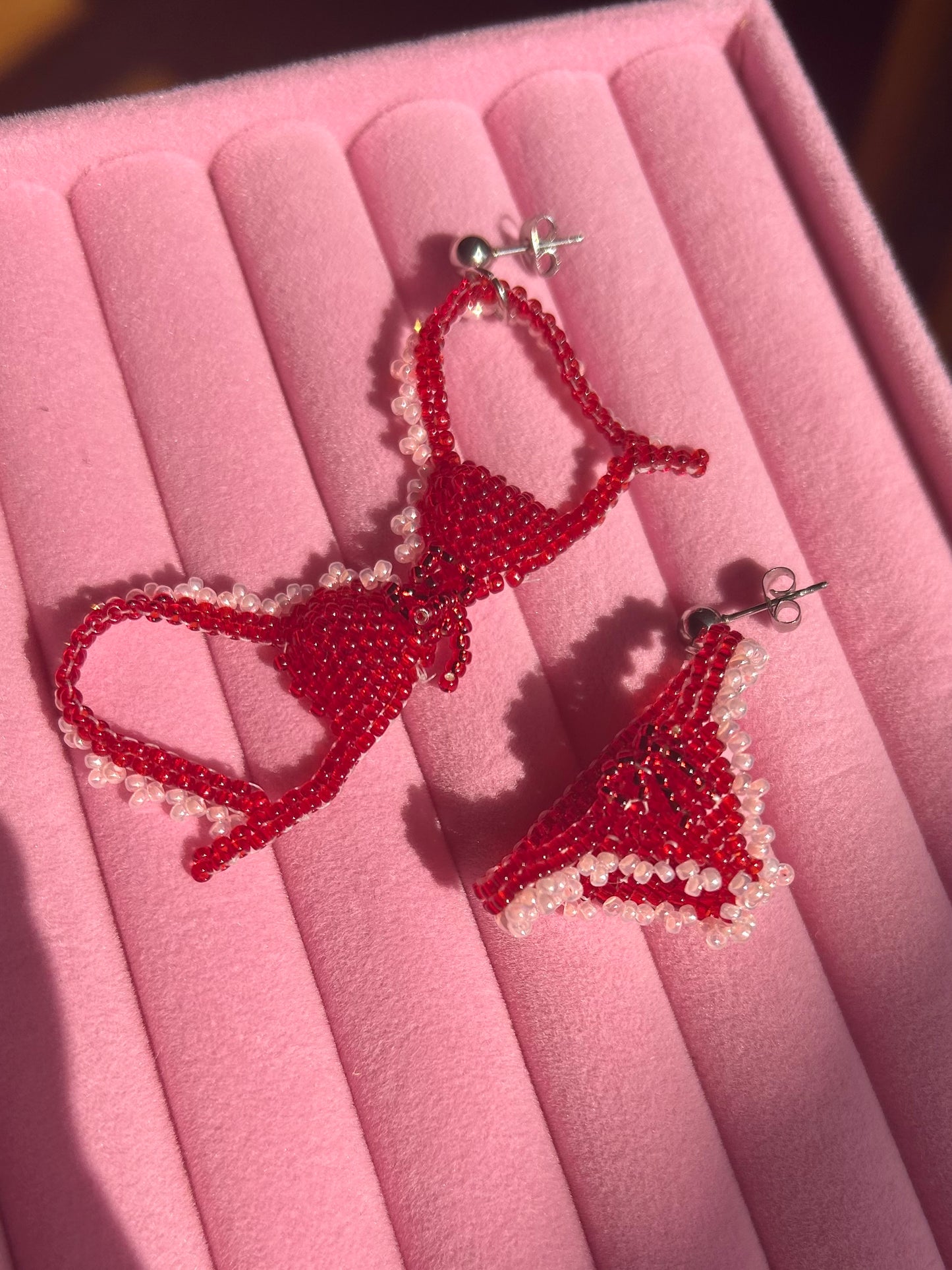 Underwear as Outerwear Earrings in Red