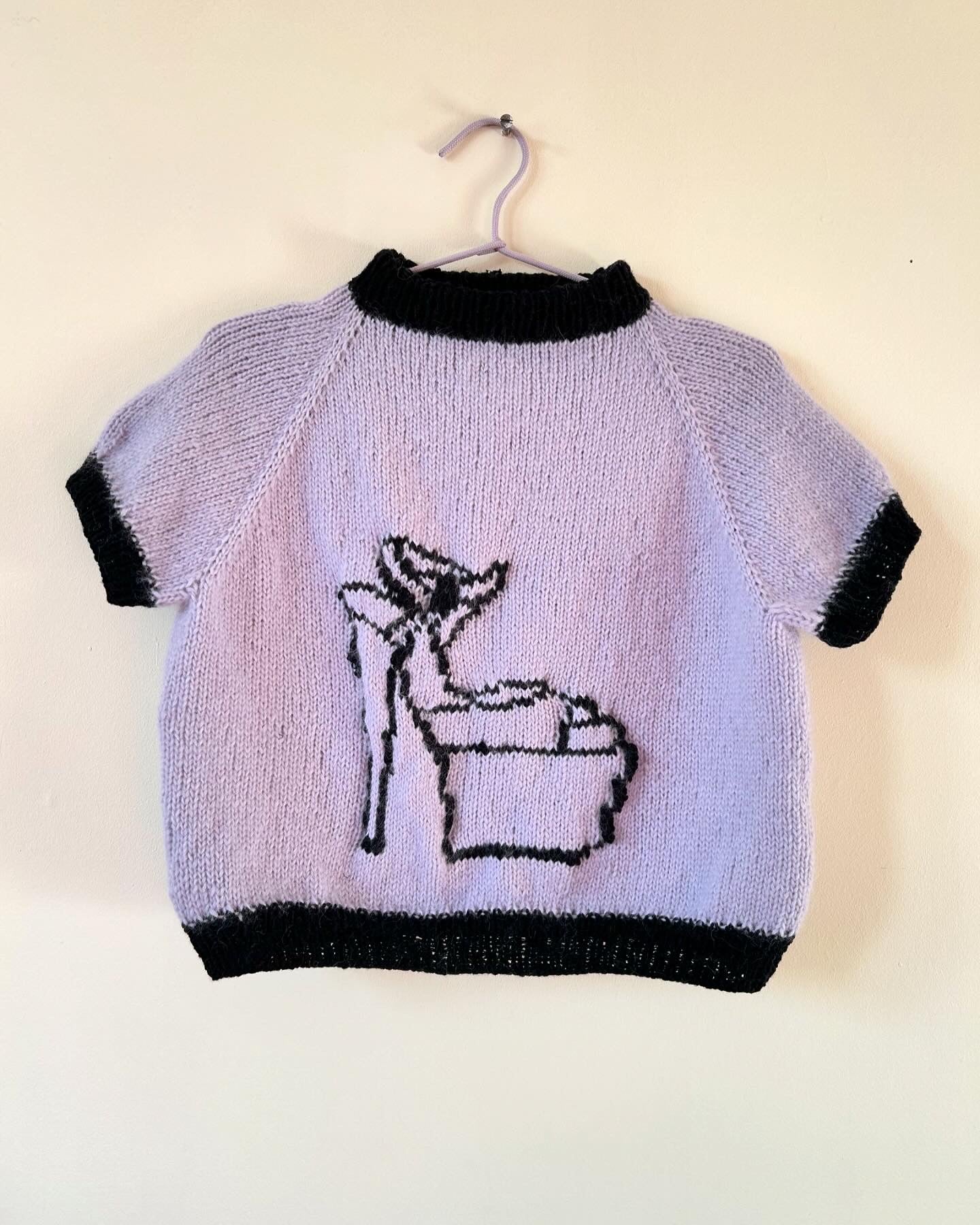 Pleaser Sweater in Lilac and black