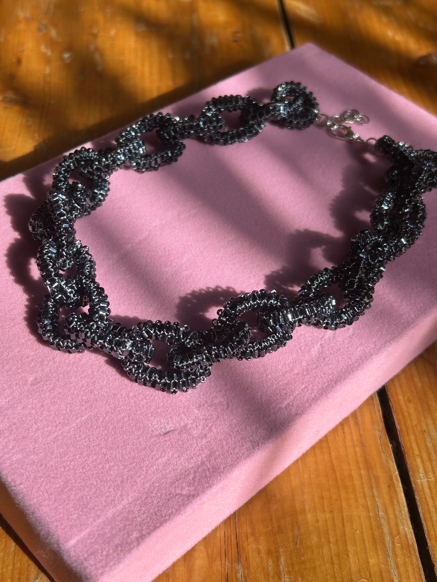 Beaded Black Chain Choker