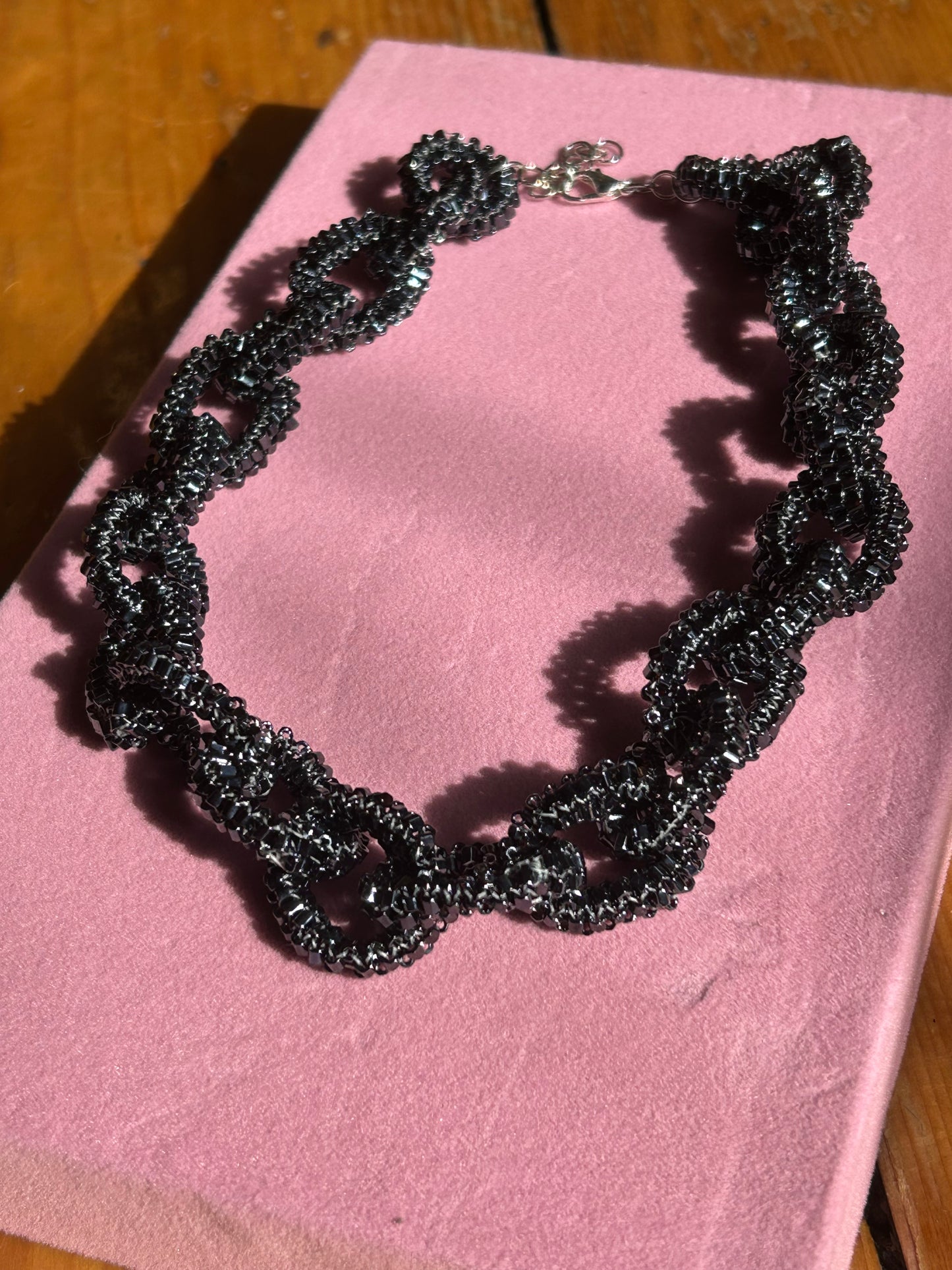 Beaded Black Chain Choker