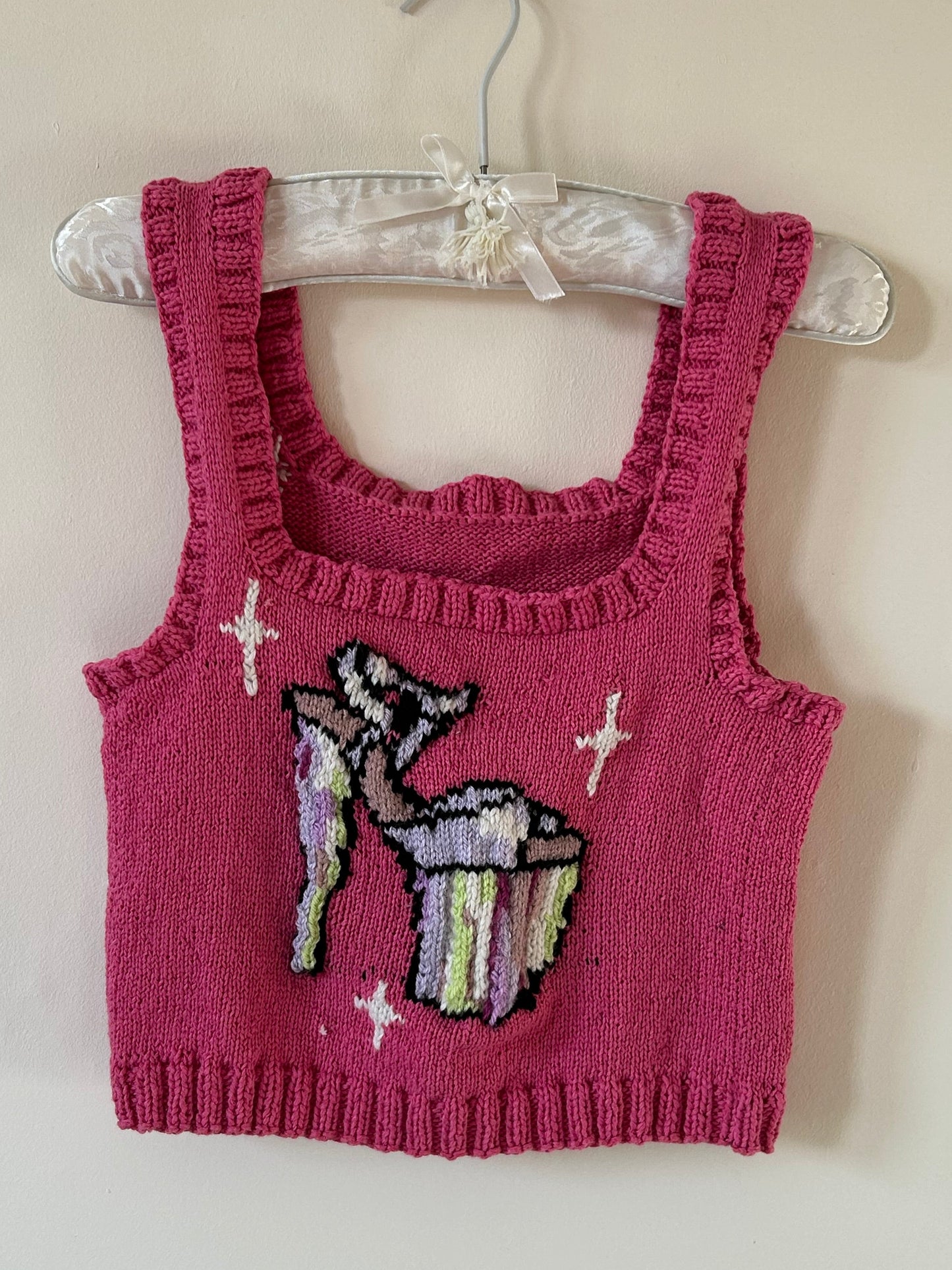 Pink pleaser tank top