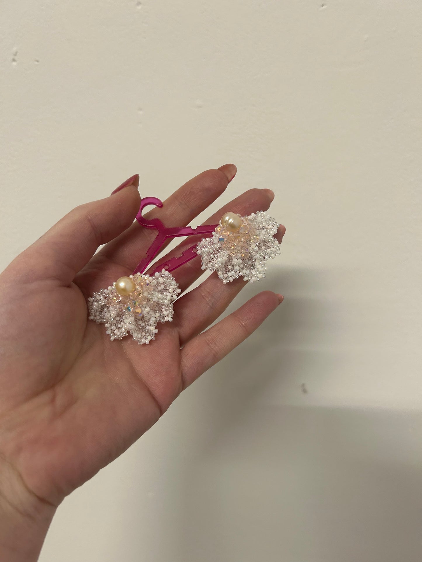 Pearl in shell stud earrings