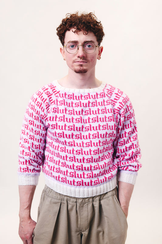 Slut Sweater in Lilac and Pink