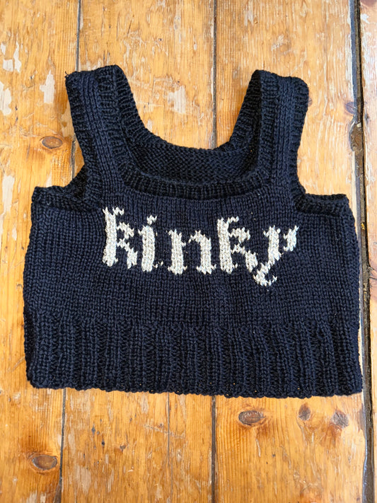 Kinky Crop Top in Black and Silver